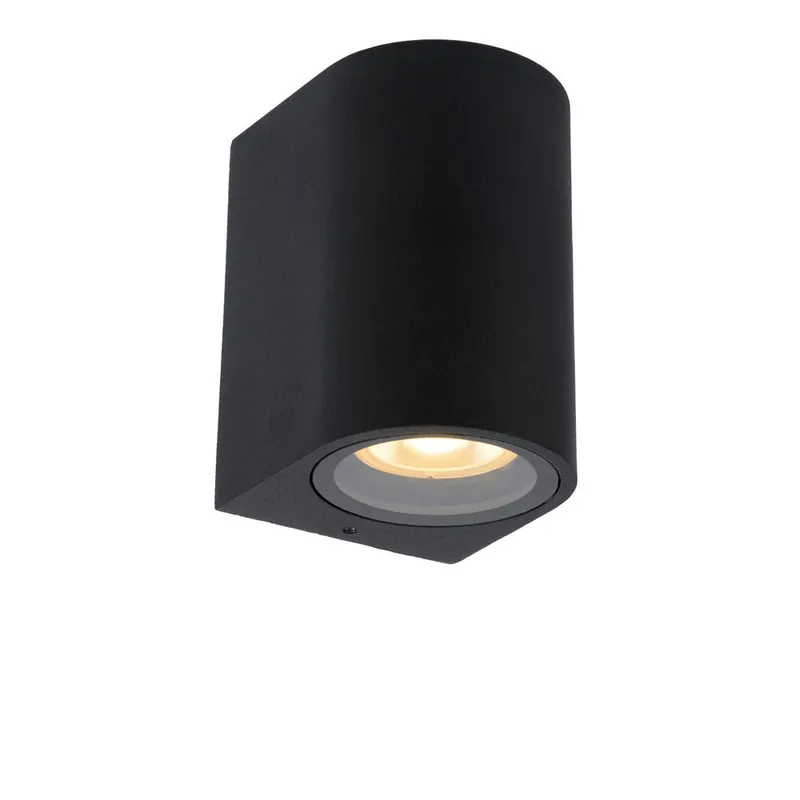 Lucide ZARO - Wandspot / Wandlamp Binnen/Buiten - 1xGU10 - IP44 - Zwart Direct Verzonden