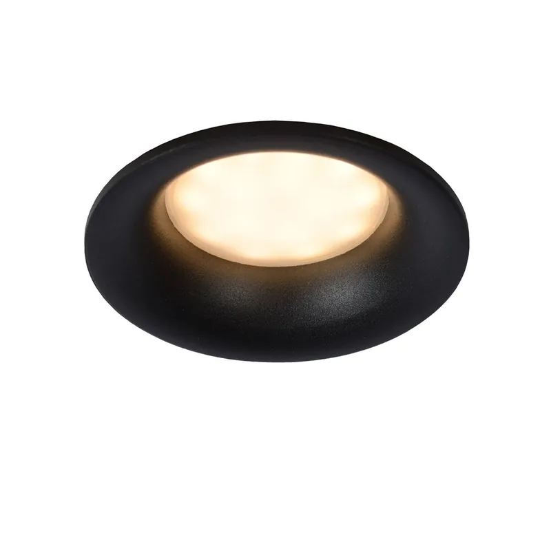 Lucide ZIVA - Inbouwspot Badkamer - Ø 8,4 cm - 1xGU10 - IP44 - Zwart Veilige Betaling