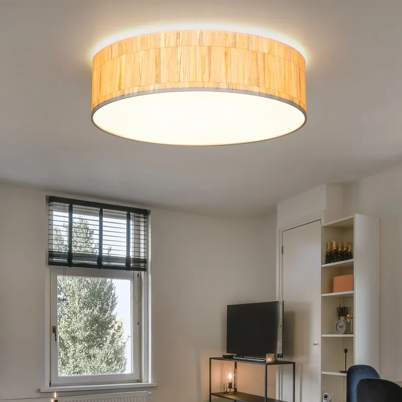 Plafondlamp, behang veelkleurig, 4 vlammen D 48 cm Koopje