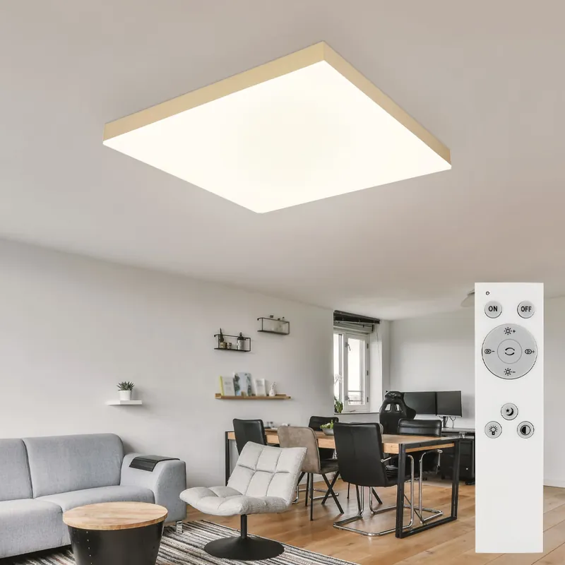 Dagaanbieding LED plafondlamp, afstandsbediening, dimbaar, messing, L 45 cm