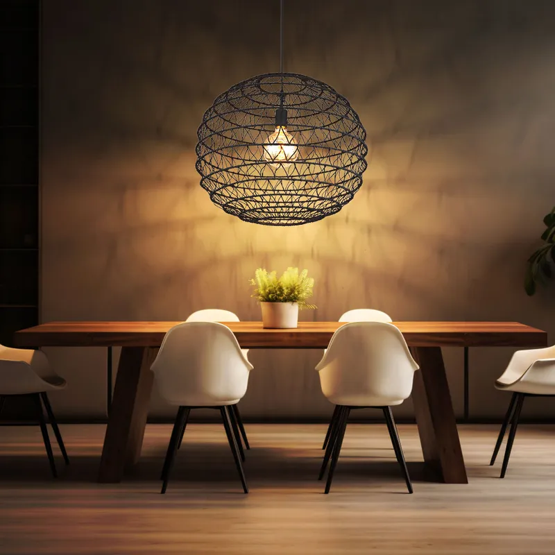 Voordeelprijs LED hanglamp, metaal, zwart, E27, H 120 cm