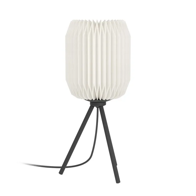 Weekendaanbieding EGLO Belgrave Tafellamp - E27 - Papier/Staal - Zwart/Wit
