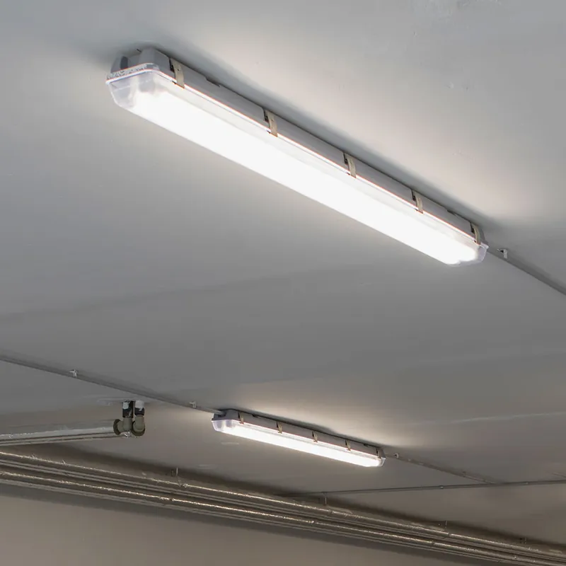 2 LED plafondlamp, IP65, vochtbestendig, neutraal wit, L 60cm Direct Beschikbaar
