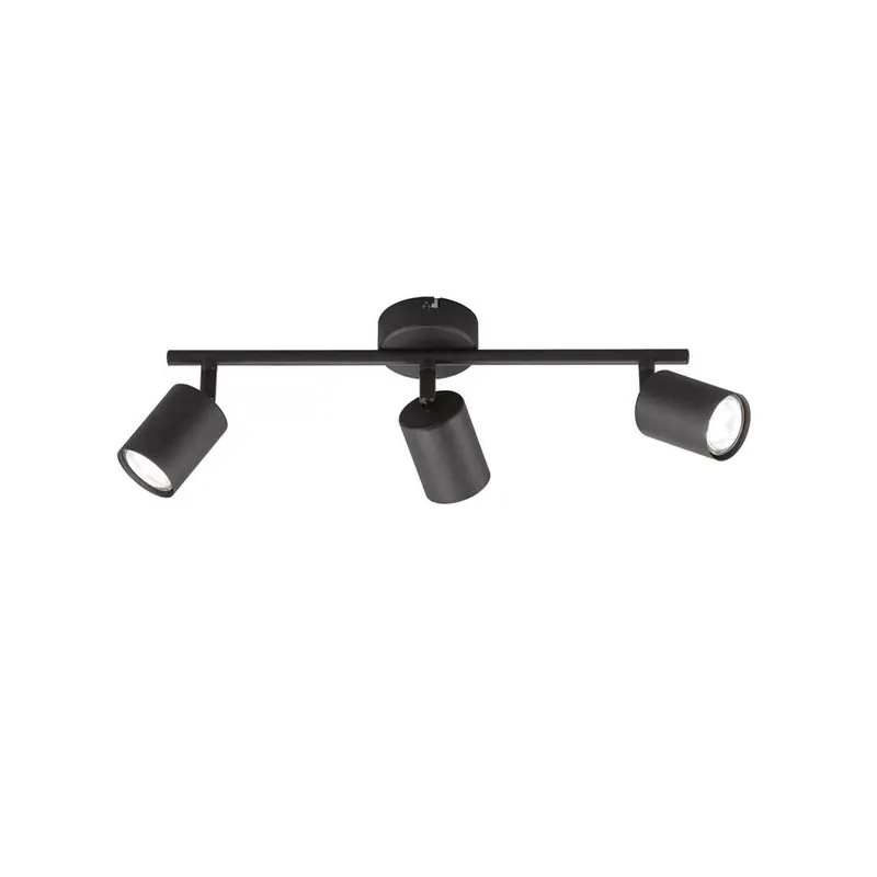 Direct Beschikbaar LED plafondlamp, metaal, zwart, verstelbare spots, L 42 cm