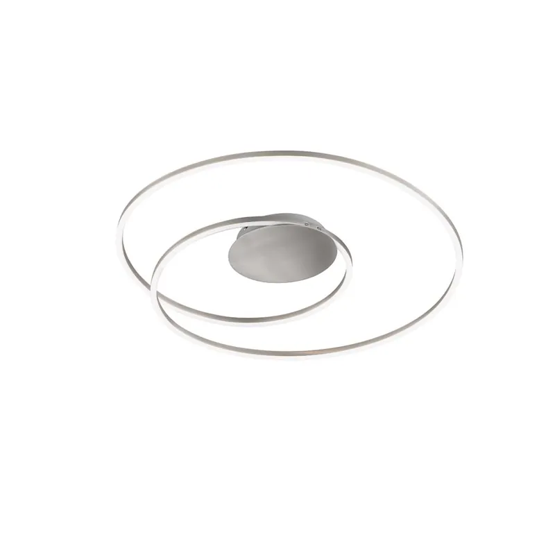 Merkproduct LED plafondlamp, metaal, nikkel, afstandsbediening, dimbaar