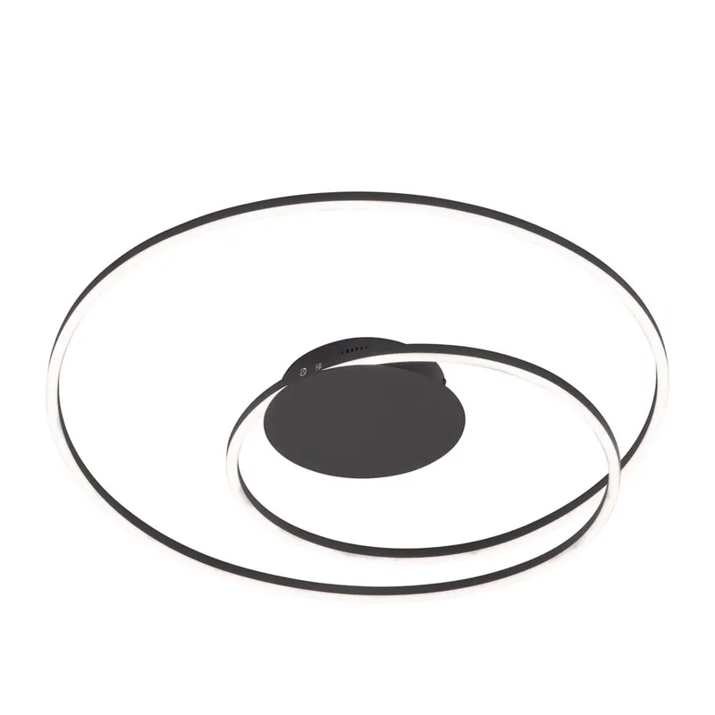 LED plafondlamp, zwart, afstandsbediening, dimbaar D 49 cm Speciale Aanbieding