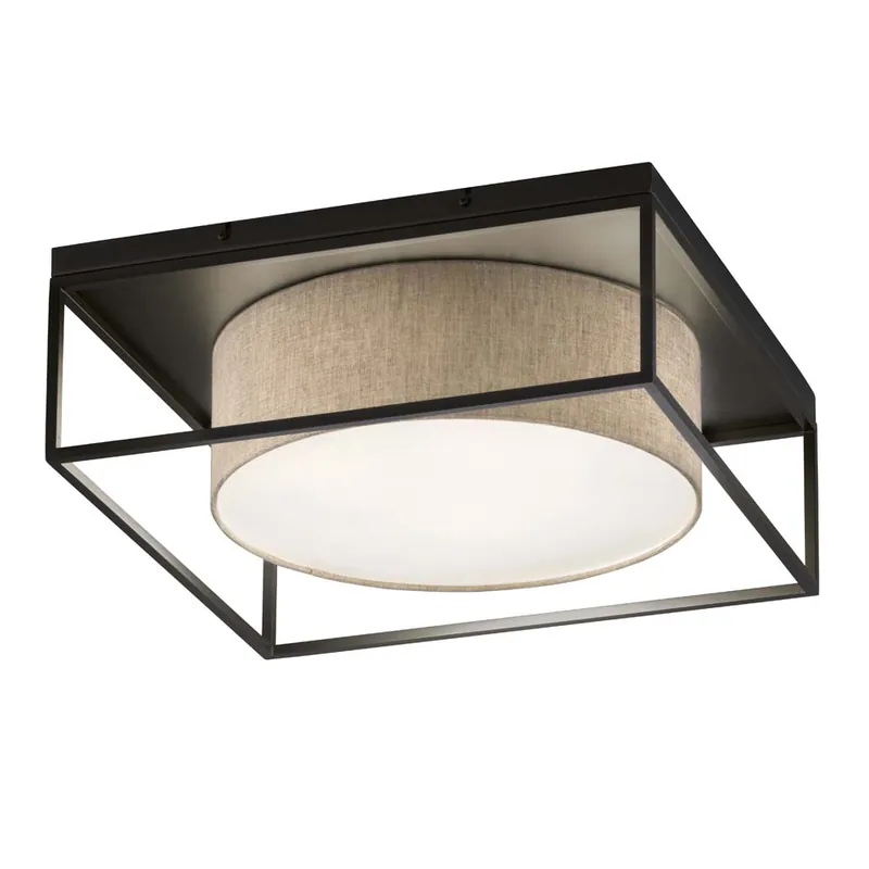 Koop Online Plafondlamp, metaal, zwart en wit, 4-bol, 60x60 cm
