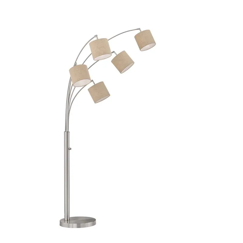 Direct Verzonden Staande lamp, metaal, nikkel, draaiknop, H 180 cm