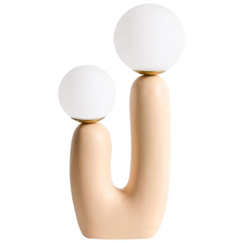 TULUN - Tafellamp - Beige - Glas Nu Kopen