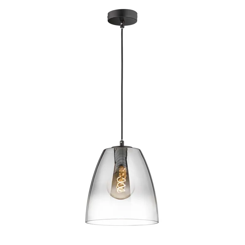 Laatste Versie Hanglamp, helder rookglas, H 150 cm
