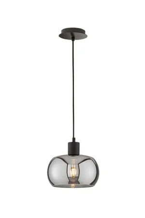Beperkt Aanbod Hanglamp, rookglas, zwart, H 140 cm