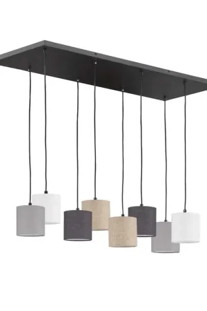 Beperkt Aanbod Hanglamp, linnen stof veelkleurig, H 140 cm