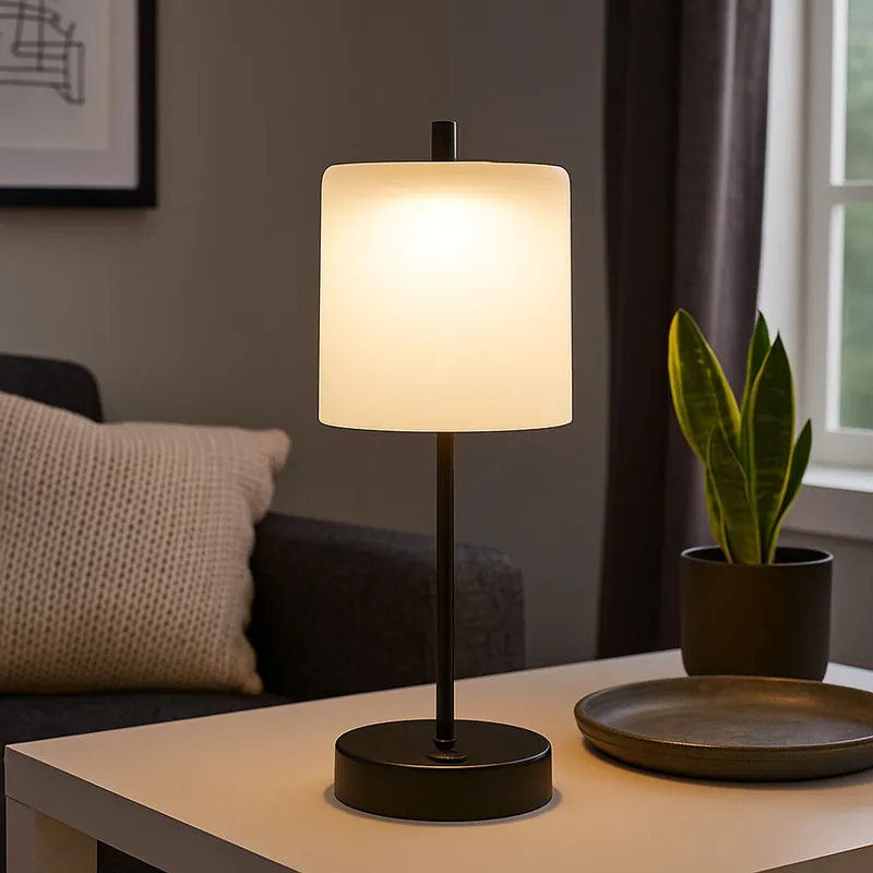 Alleen Vandaag LED tafellamp, zwart, witte touchdimmer, oplaadbare batterij, H 34,5 cm