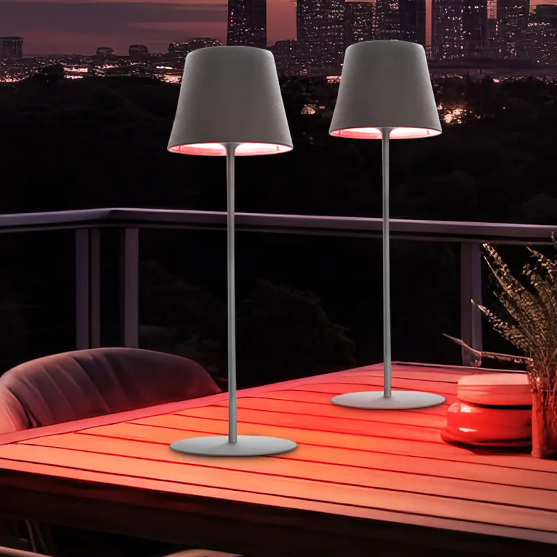 2x LED tafellamp, buitenverlichting, grijs, dimbaar Premium