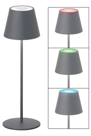 Betaalbaar RGB LED tafellamp voor buiten, touchdimmer, oplaadbare batterij, H 38 cm