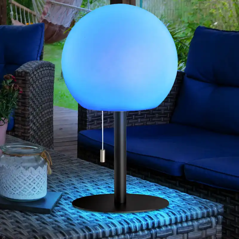 Veilige Betaling RGB LED tafellamp, buitenlamp, oplaadbare batterij, RGB, dimbaar, H 31 cm