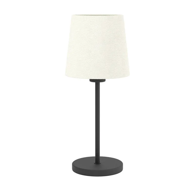 Hete Deal EGLO Febres Tafellamp - E27 - teddy stof - Zwart/Wit