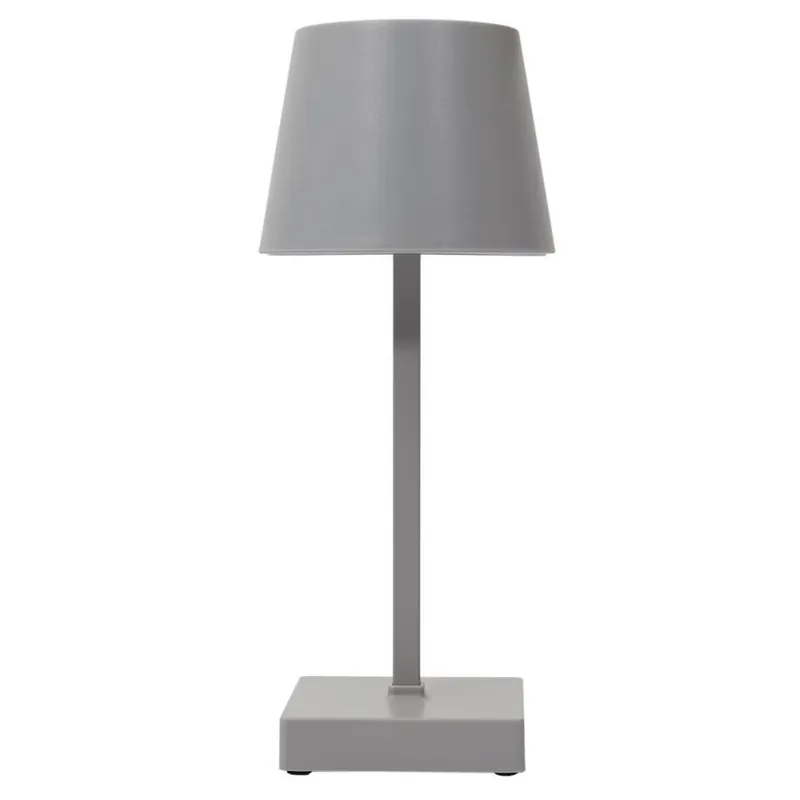 Superprijs Home deco factory LED tafellamp - kunststof - zilver/grijs - touch - 26cm
