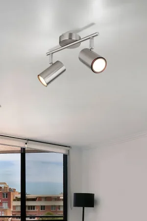 Alleen Vandaag Plafondlamp, zilver, beweegbare spots, L 25 cm