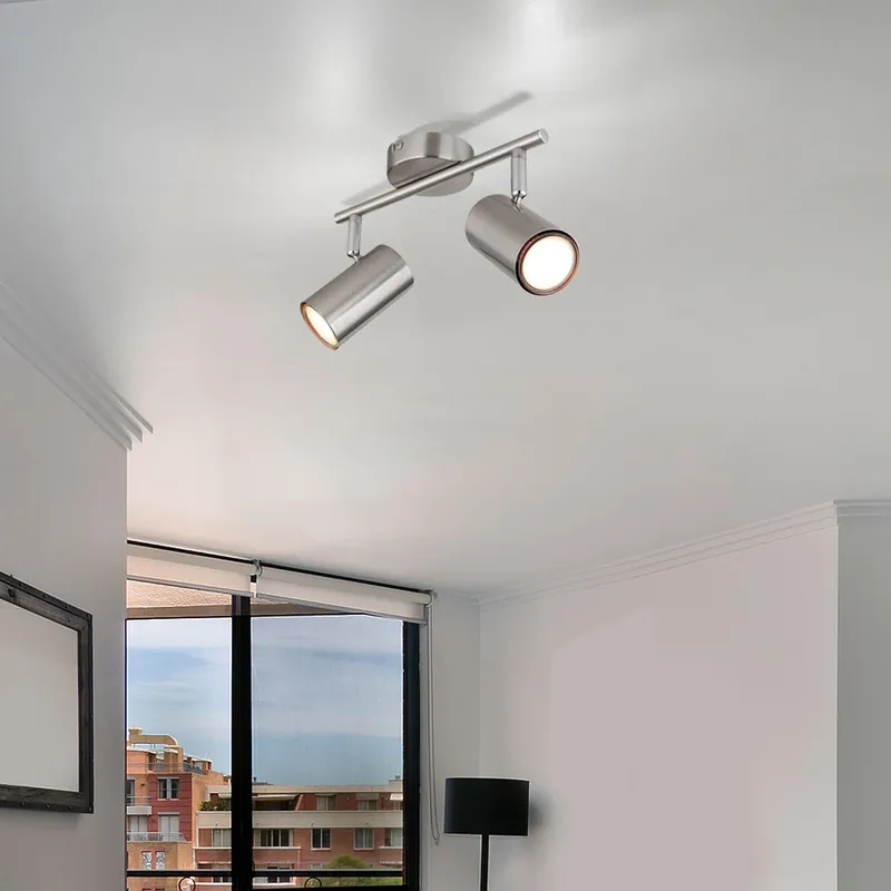 Alleen Vandaag Plafondlamp, zilver, beweegbare spots, L 25 cm
