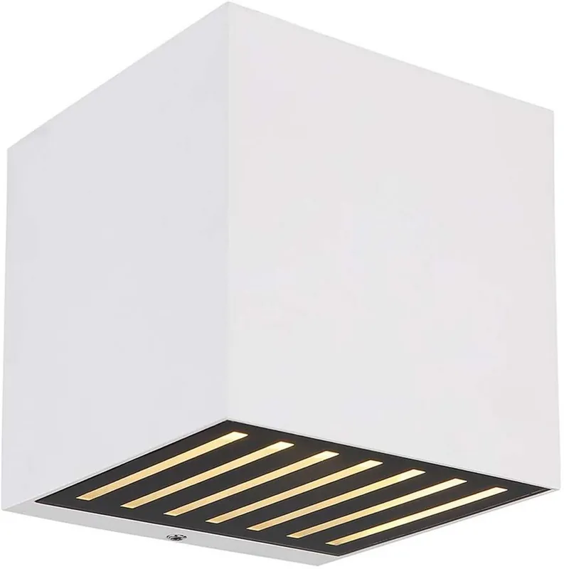 LED buitenlamp, wandlamp, aluminium, glas, IP54, wit Lage Prijs
