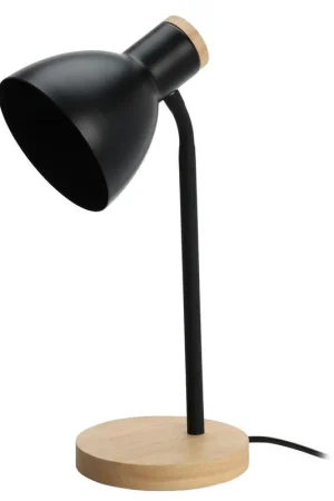 Actieprijs Tafellamp/bureaulampje Design Light - hout - zwart - H36 cm