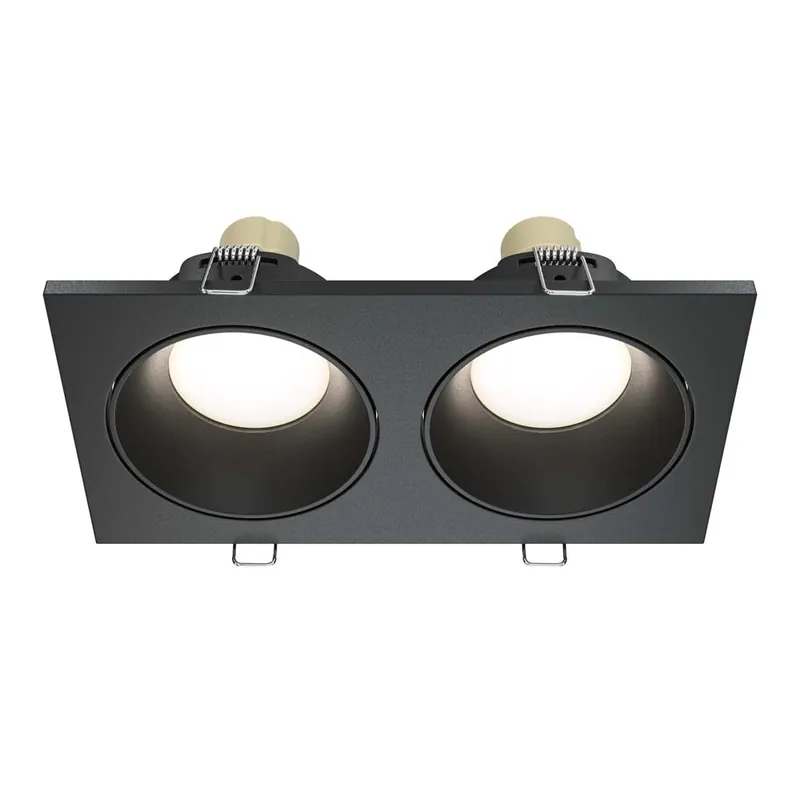 Seizoensaanbieding Inbouwlamp, aluminium, 2-lichts, zwart, IP65, L 17 cm