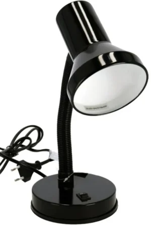 Actieprijs Gerimport Bureaulamp - zwart - 13 x 30 cm - buigbaar