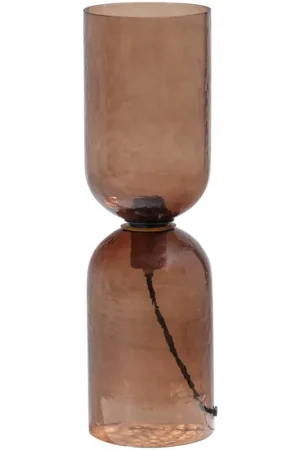 WOOOD Gigi Tafellamp Gehamerd Glas 51xØ15 cm- Bruin Lage Prijs