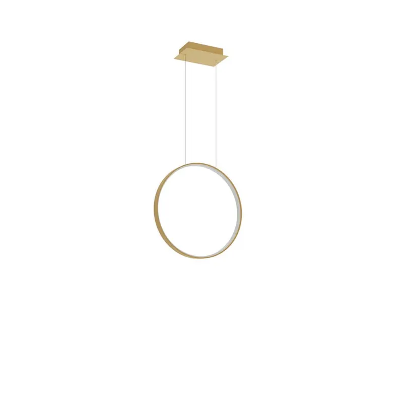 LED hanglamp, aluminium, goud, 30W, 3000K, 55 cm Nieuw