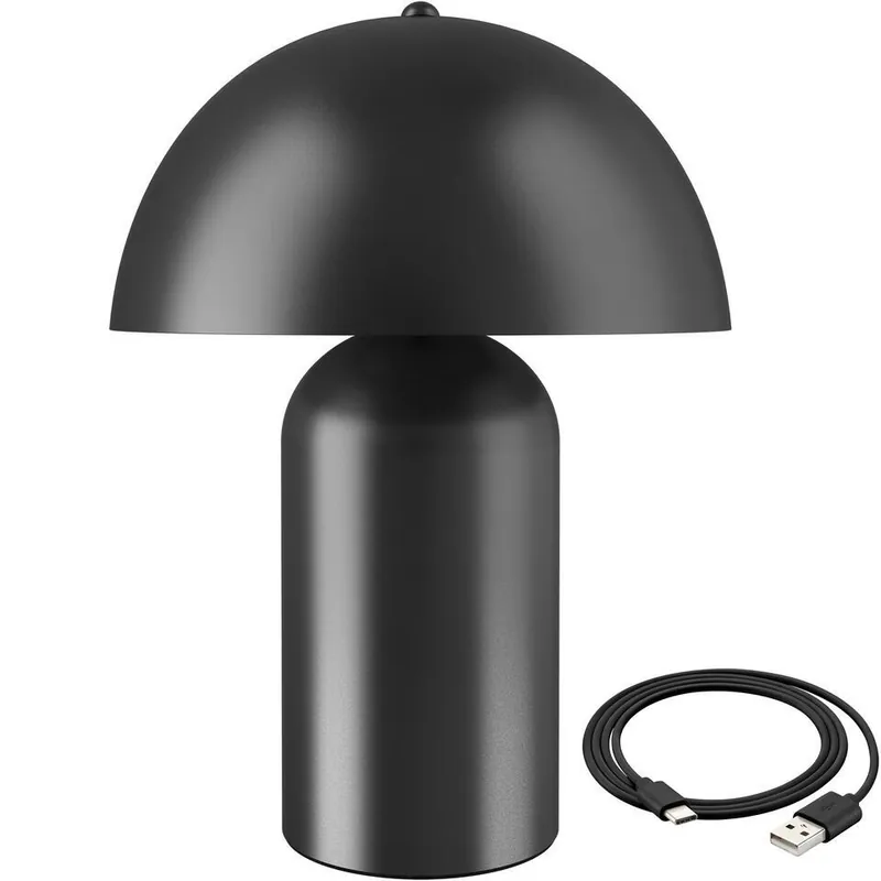 tectake Kleine retro-tafellamp Kade, dimbaar, Zwart Shop Nu