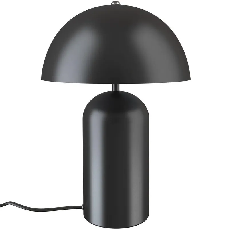 Hoge Kwaliteit tectake Kleine retro-tafellamp Altea, paddenstoeldesign, 40W, Zwart