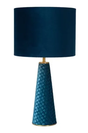 Aanbieding Lucide tafellamp Extravaganza Velvet - turquoise
