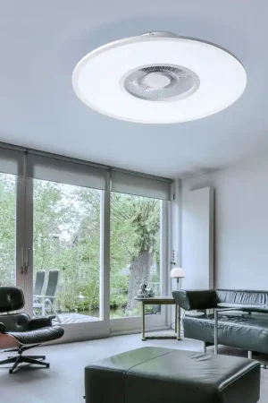 Betrouwbaar LED plafondventilator, afstandsbediening, dimbaar, 10 snelheden