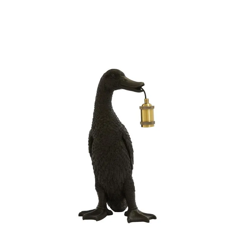 Tafellamp Duck - Zwart - 23.5x23x48.5cm Gereduceerde Prijs