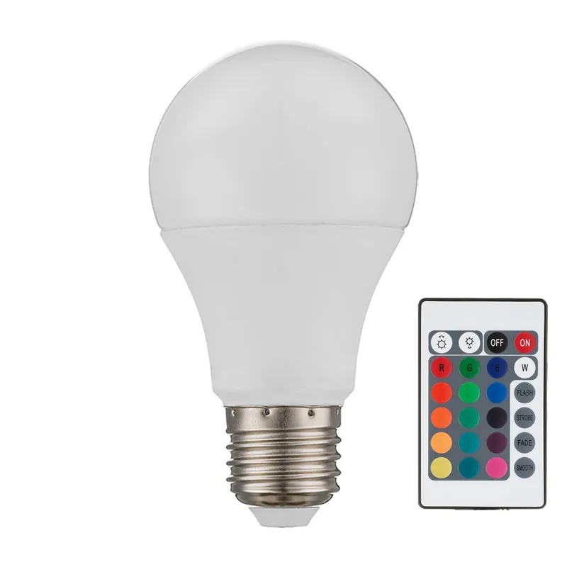 RGB LED lamp, 4W, E27, 470lm, dimbaar, wit, DxH 6x11 cm Korting