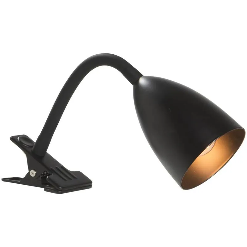 Laatste Kans Bureau-klemlamp knijper - zwart metaal - E14 - 35xØ9 cm