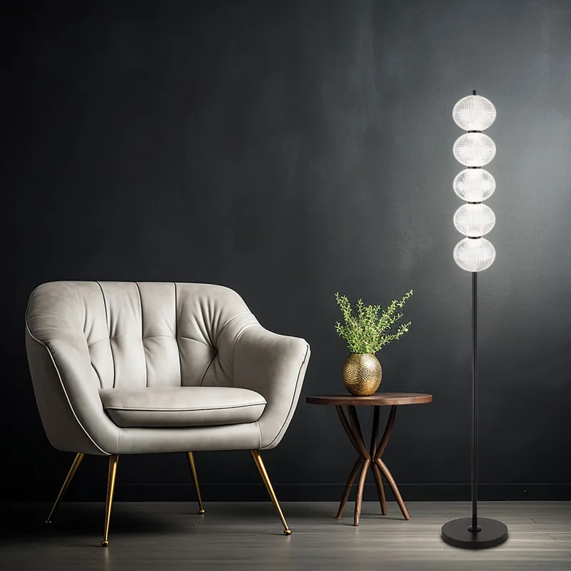 Seizoensaanbieding LED vloerlamp, metaal, mat zwart, trapschakelaar, H 160 cm