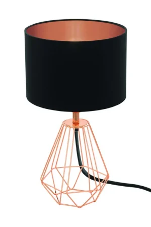 Laatste Versie EDI light Carlton 2 Tafellamp - E14 - 30,5 cm - Koper/Zwart
