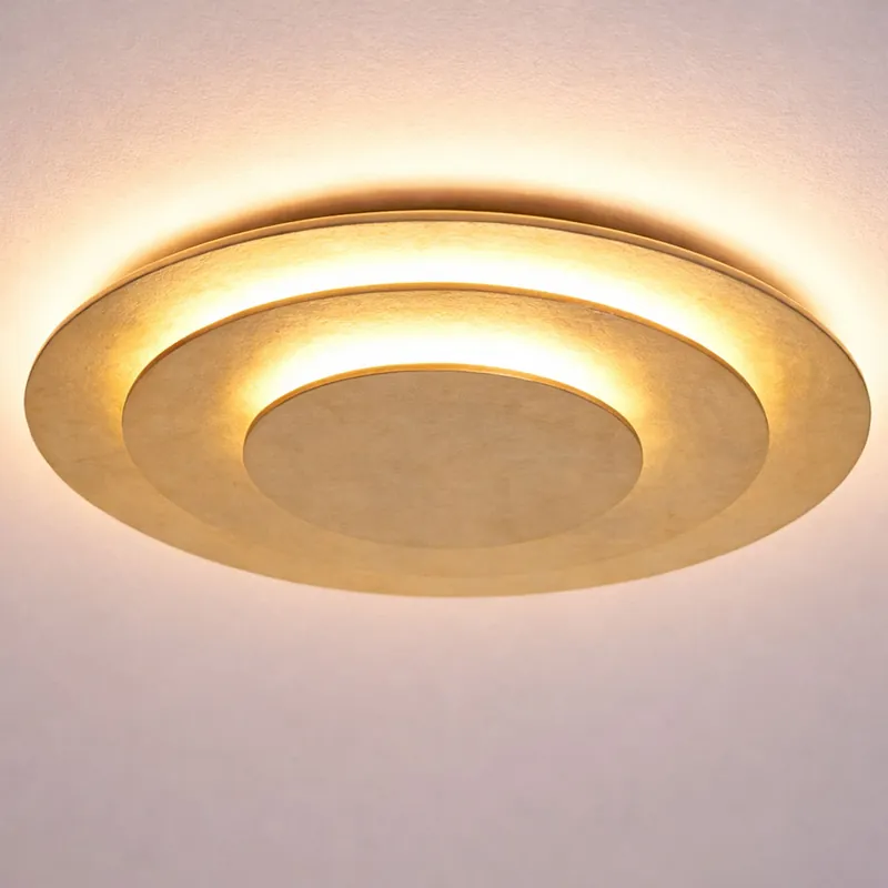 LED plafondlamp, metaal goud, D 35 cm Gratis Retour