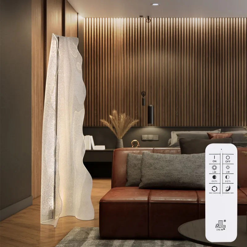 Lage Kosten LED vloerlamp, aluminium mat nikkel, CCT, H 150 cm