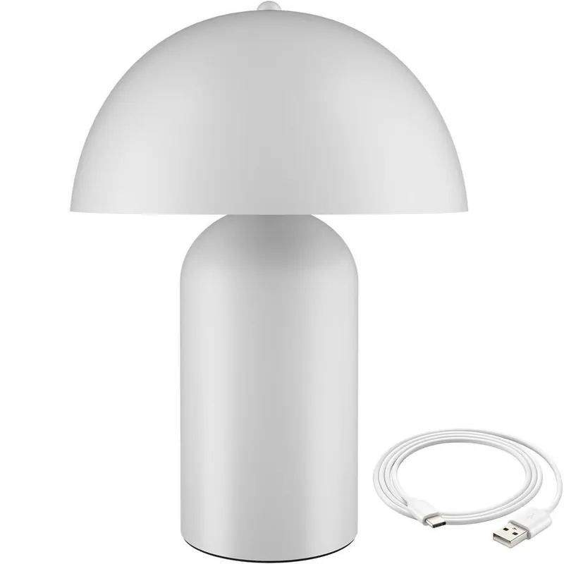 tectake Kleine retro-tafellamp Kade, dimbaar, Wit Gecertificeerd