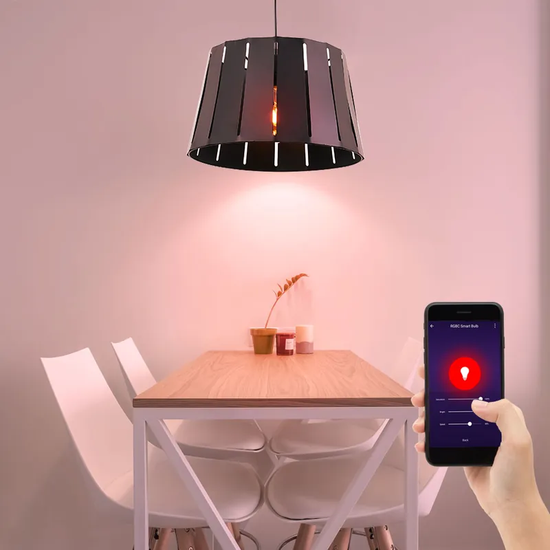 RGB LED hanglamp, zwartbruin, app-bediening, D 35 cm Alleen Vandaag