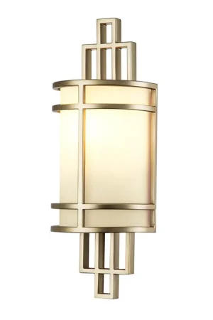 Nu Kopen Wandlamp, staalglas, messing naturel, H 38,7 cm