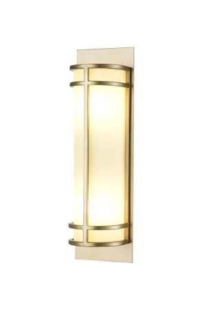 Koopje Wandlamp, staalglas, messing naturel, H 43,2 cm