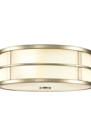 Flitsaanbieding Plafondlamp, staalglas, messing naturel, D 34,3 cm