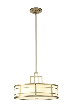 Hanglamp, staal glas, messing, D 53,3 cm Gratis Retour