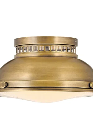 Snelle Levering Plafondlamp, staal, glas, messing, D 32,3 cm
