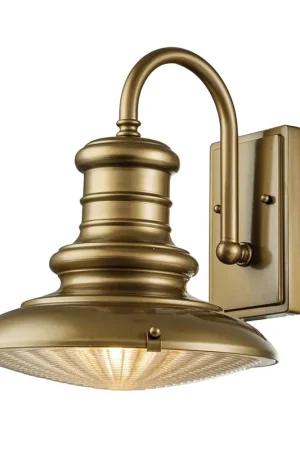 Aanbieding Buitenlamp, wandlamp, aluminium, glas, messing, H 31,8 cm