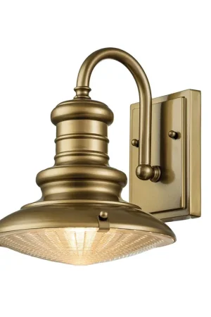 Nieuw Buitenlamp, wandlamp, aluminium, glas, messing, D 22,9 cm